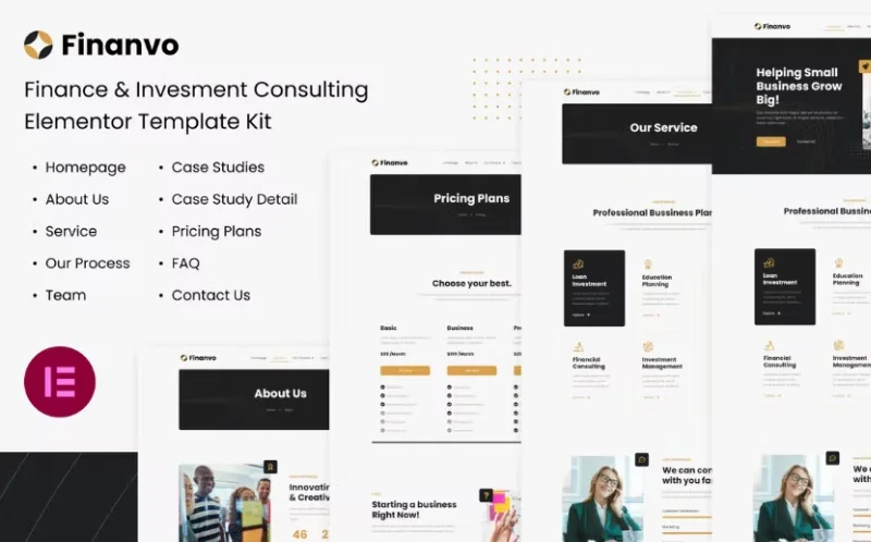 Finanvo | Finance & Investment Consulting Elementor Template