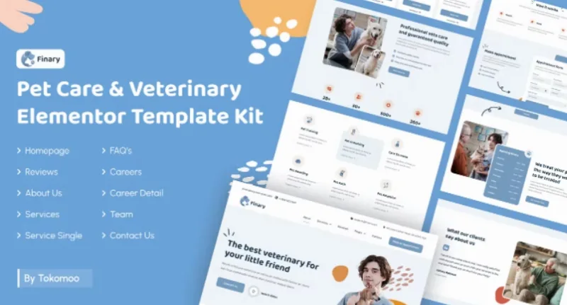 Finary | Pet Care & Veterinary Elementor Template