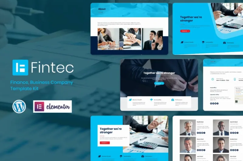 Fintec – Finance, Business Company Elementor Template