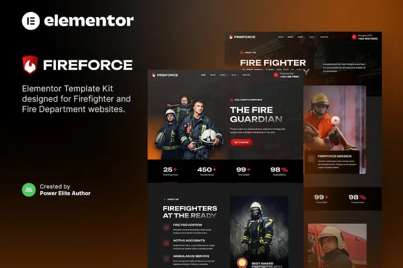 Fireforce – Firefighter & Fire Department Elementor Template