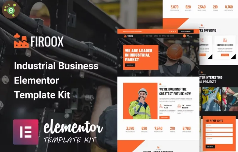 Firoox – Industrial Business Elementor Template
