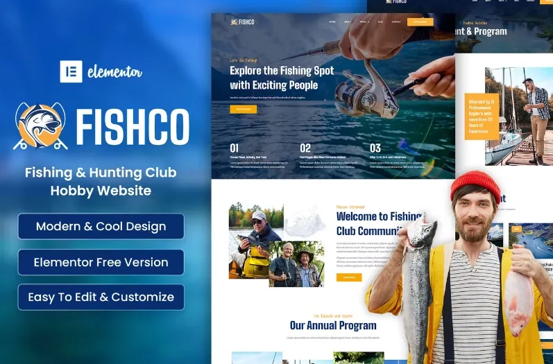 Fishco – Fishing & Hunting Club Elementor Template