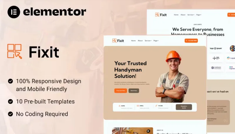 Fixit – Handyman Services Elementor Template