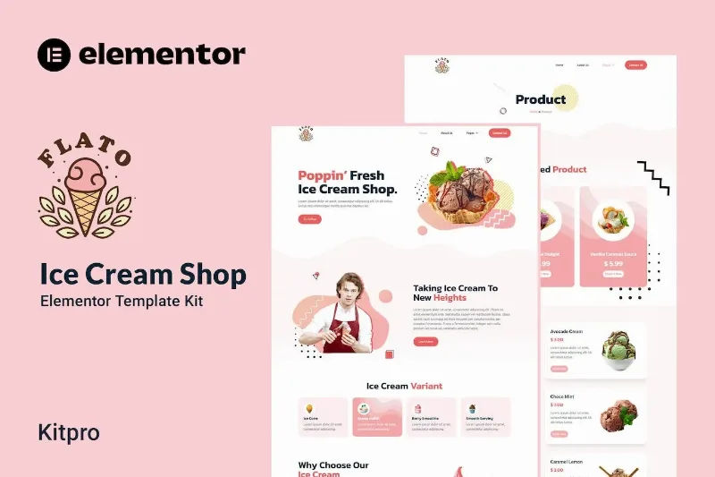 Flato – Ice Cream Shop Elementor Template