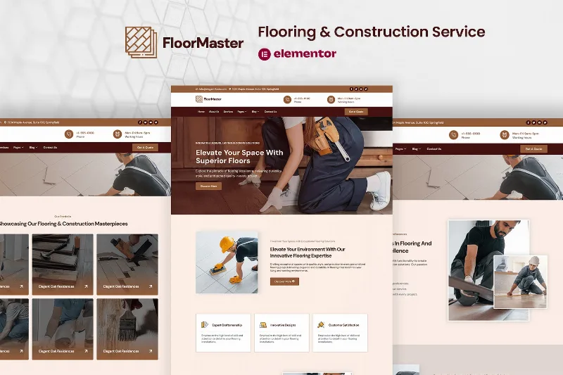 FloorMaster – Flooring & Construction Service Elementor Pro Template