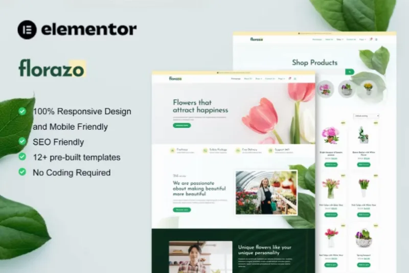 Florazo – WooCommerce Florist & Flower Shop Elementor Template