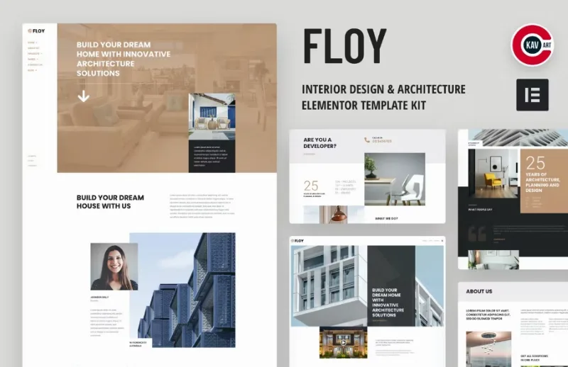 Floy – Interior Design & Architecture Elementor template