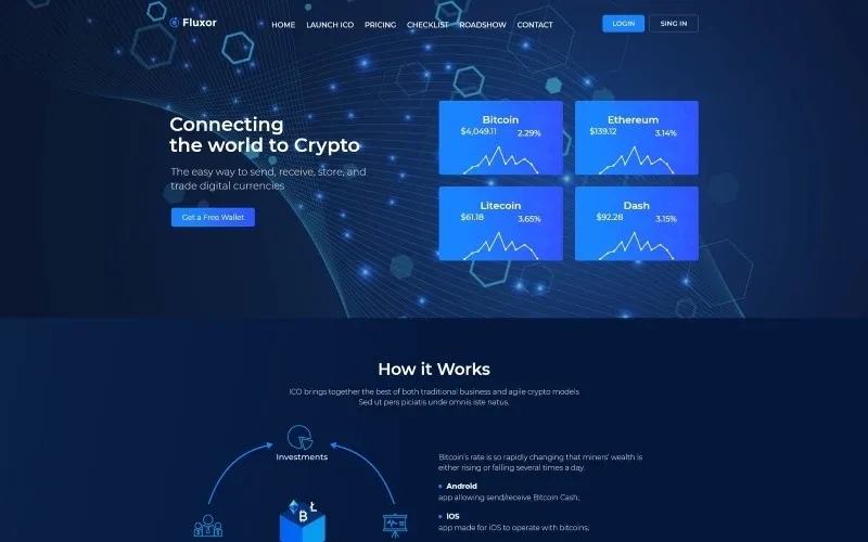 Fluxor – Crypcocurrency Investment WordPress Elementor Theme WordPress Theme