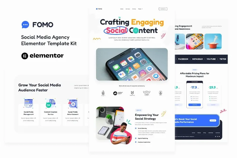 FOMO – Social Media Marketing Agency Elementor Template