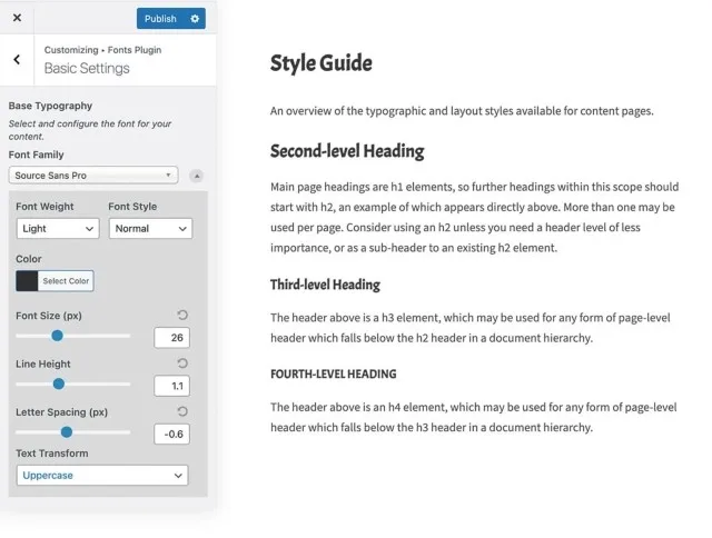 Fonts Plugin Pro Google Fonts for WordPress