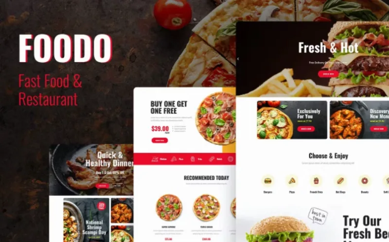 Foodo – Fast Food & Pizza Elementor Template