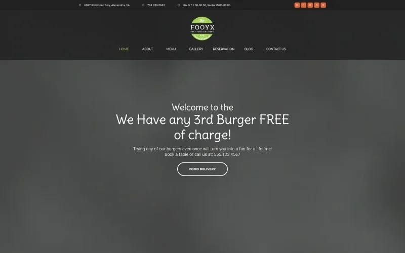 Fooxy – Food Delivery Service WordPress Theme
