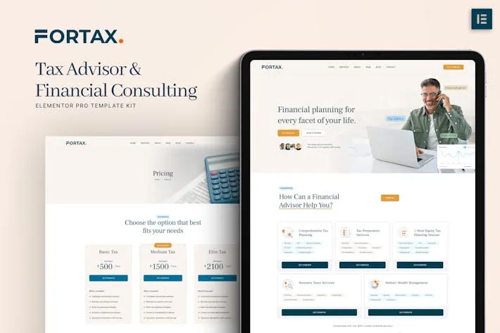 Fortax – Tax Advisor & Financial Consulting Elementor Template
