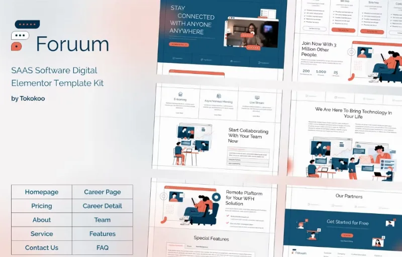 Foruum | SaaS & Software Startup Elementor Template