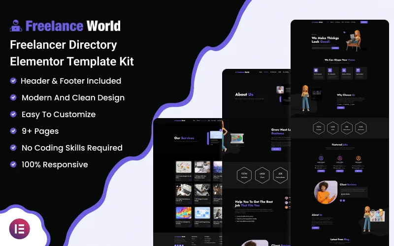 Freelance World - Freelancer Directory Elementor Template Kit