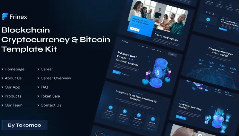 Frinex | Blockchain Cryptocurrency & Bitcoin Elementor Template