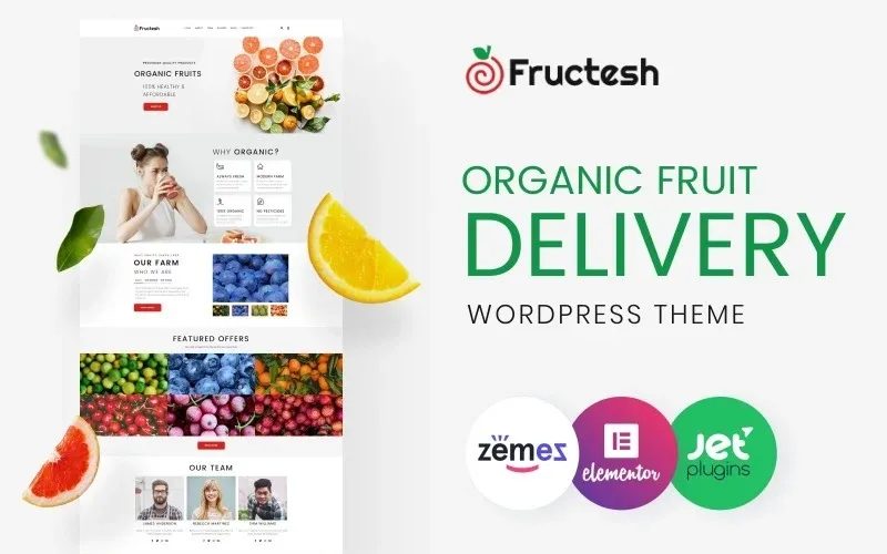 Fructesh – Organic Fruits Delivery Multipurpose Modern WordPress Elementor Theme WordPress Theme