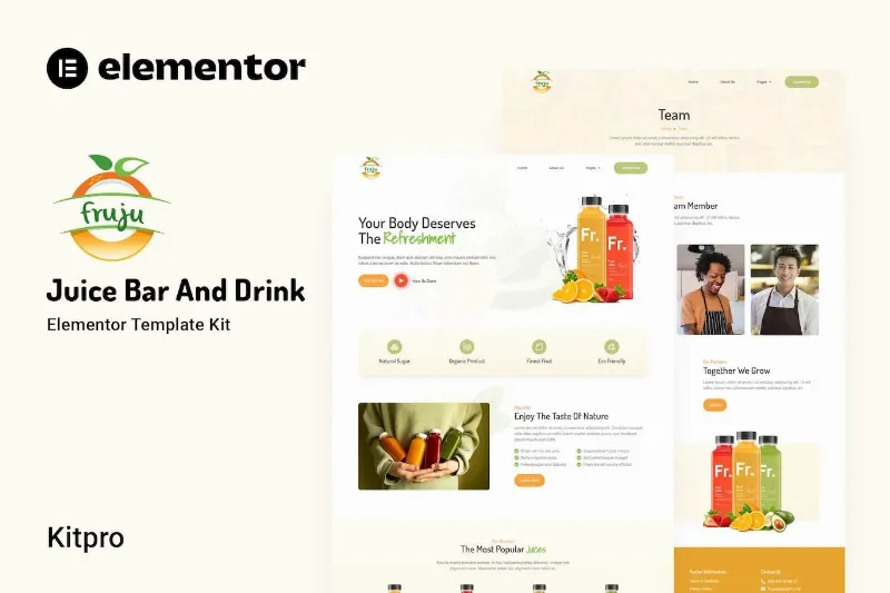 Fruju – Juice Bar & Drink Brand Elementor Template
