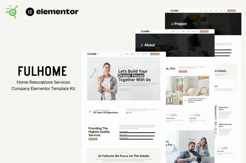 Fulhome – Home Renovations & Repair Company Elementor Pro Template