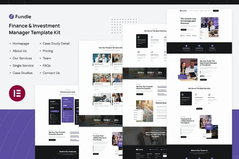 Fundle – Finance & Investment Manager Elementor Template