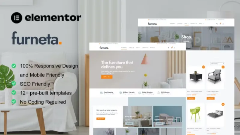 Furneta – Furniture Shop Elementor Template