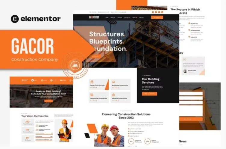 Gacor – Construction Company Elementor Template