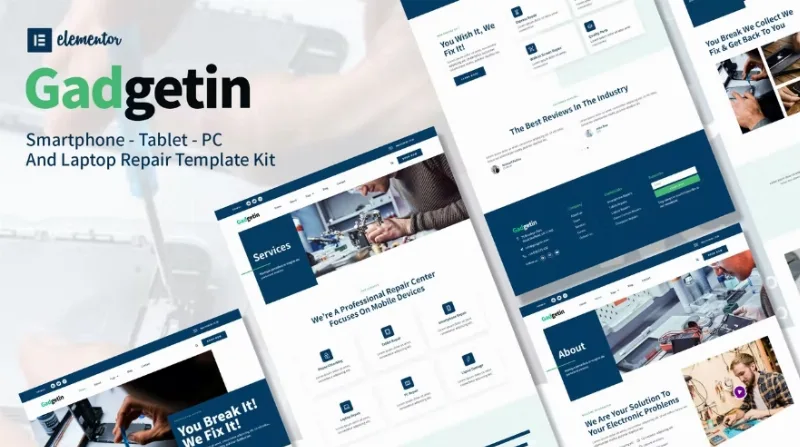 Gadgetin – Smartphone & Computer Repair Elementor Template