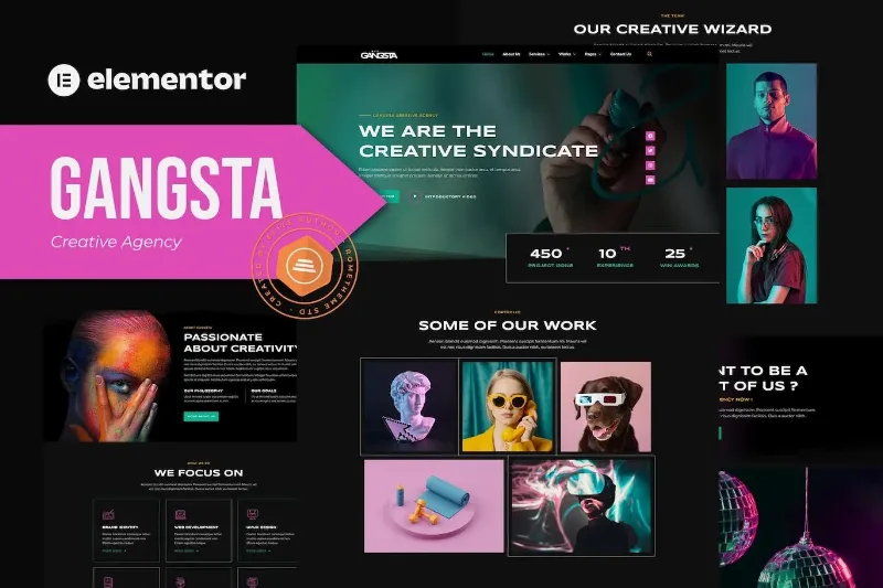 Gangsta – Creative Agency & Portfolio Elementor Template