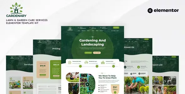 Gardenary Lawn Garden Elementor Template Kit