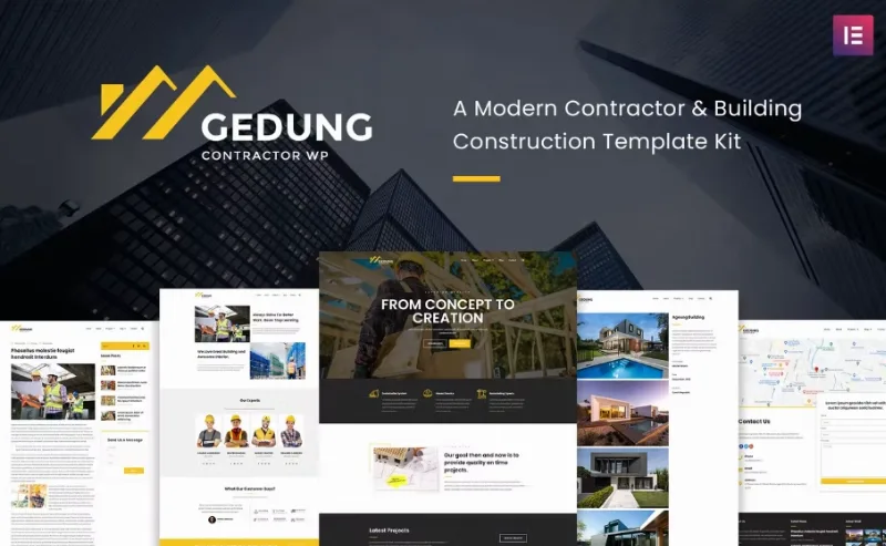 Gedung- Contractor & Building Construction Elementor Template