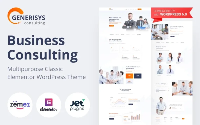 Generisys – Business Consulting Multipurpose Classic WordPress Elementor Theme WordPress Theme