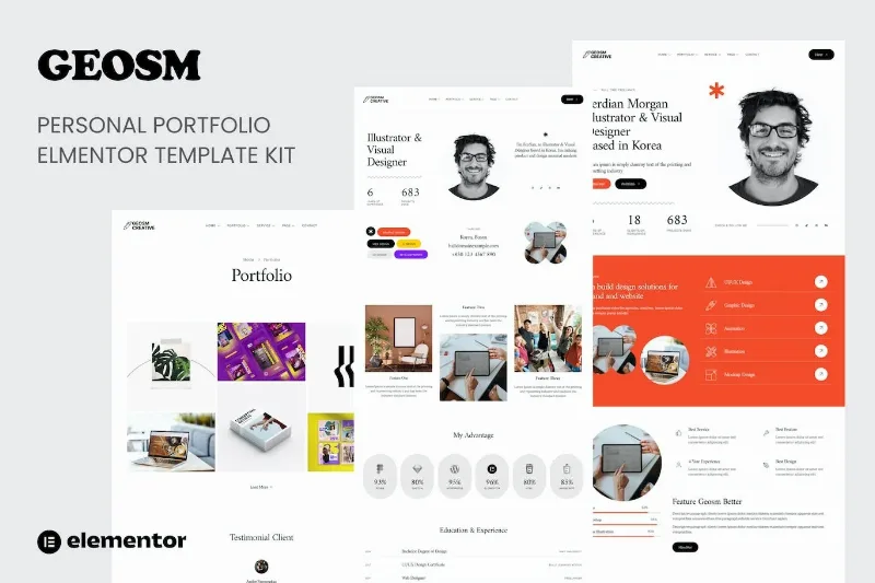 Geosm – Personal Portfolio Elementor Template