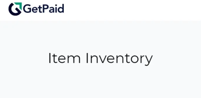GetPaid > Item Inventory