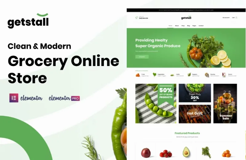 Getstall – Grocery Store Elementor Template