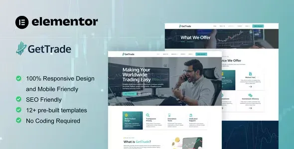 GetTrade Trading Elementor Template Kit