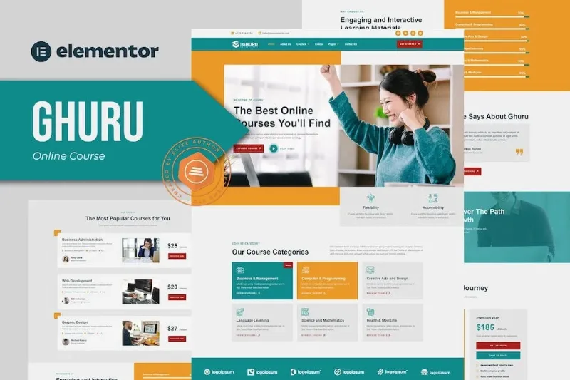 Ghuru – Online Course & Education Elementor Template
