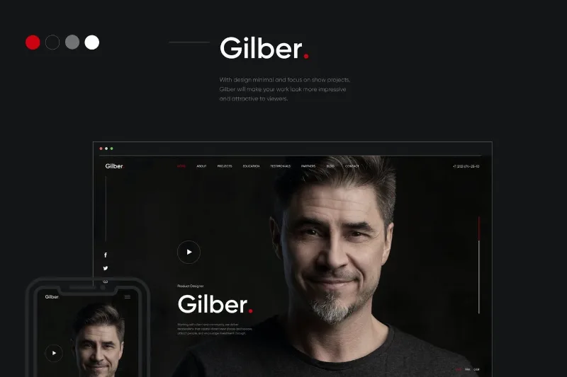 Gilber – Personal CV/Resume WordPress Theme