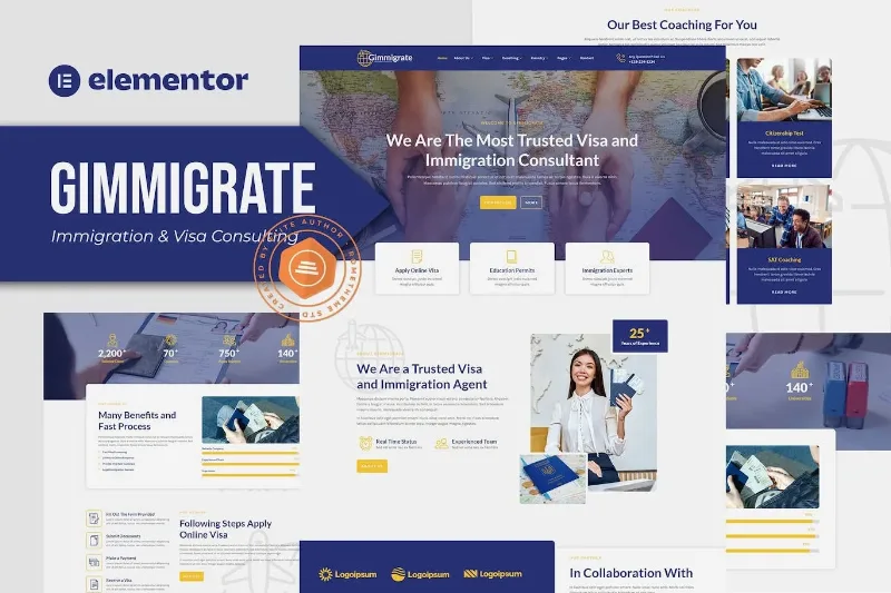 Gimmigrate – Immigration & Visa Consulting Elementor Template