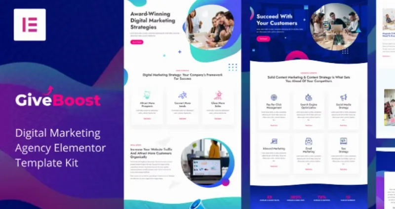Give Boost – Digital Marketing Agency Elementor Template