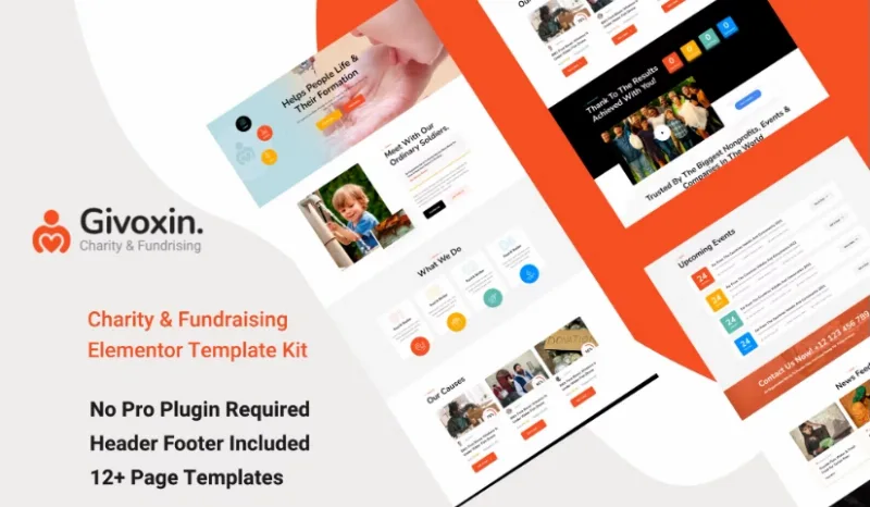 Givoxin – Charity Elementor Template