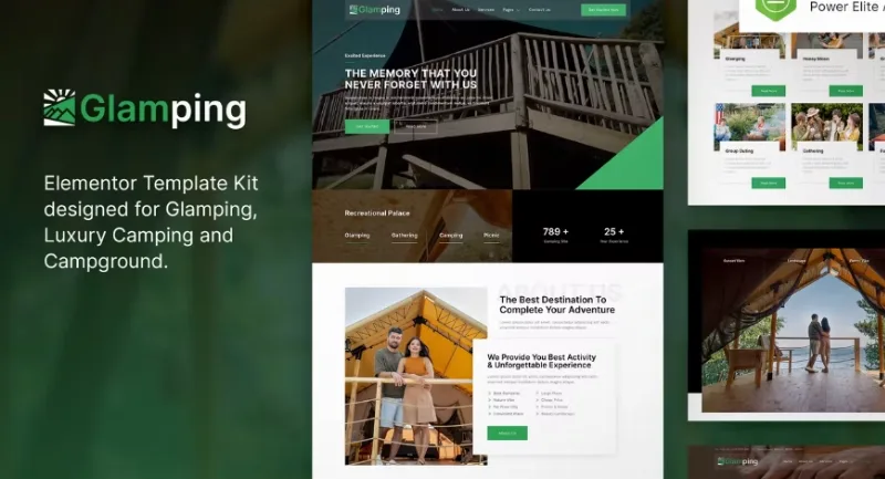 Glamping – Luxury Camping & Campground Elementor Template