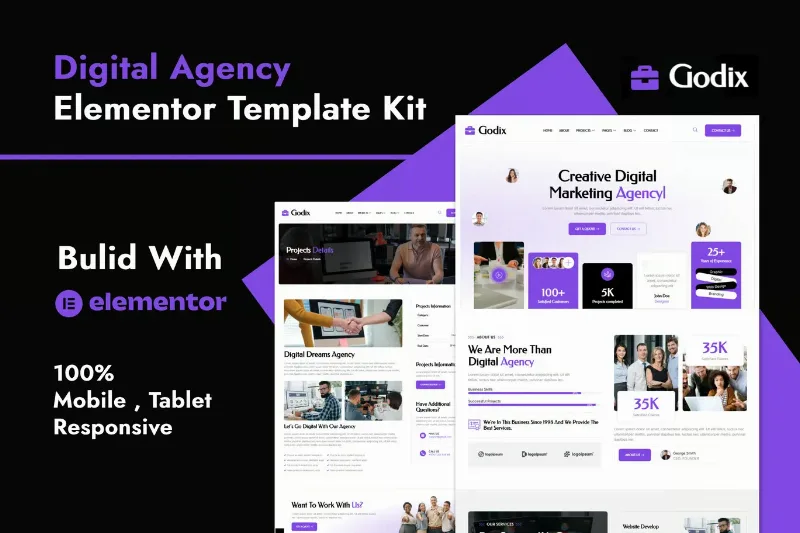 Godix - Digital Agency Elementor Template Kit
