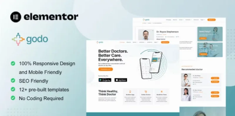 Godo – Doctor & Medical Saas Elementor Template
