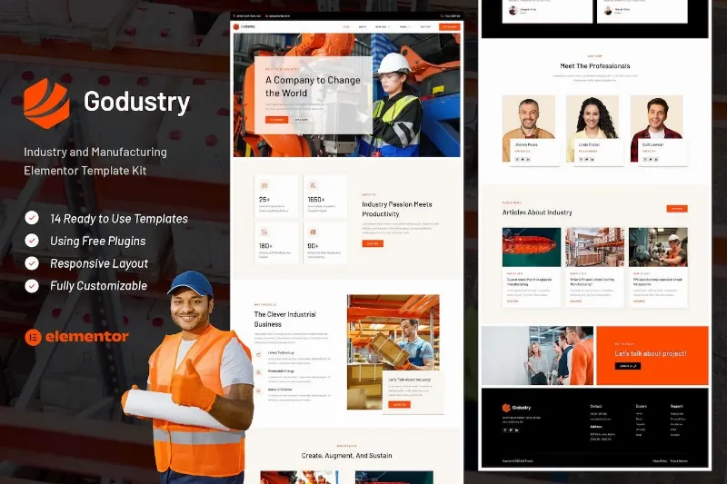 Godustry – Industry & Manufacturing Elementor Template
