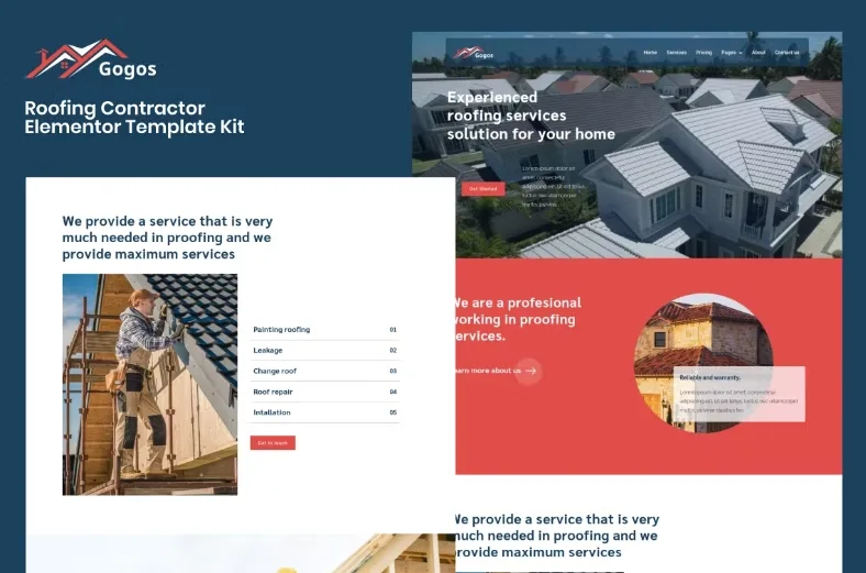 Gogos – Roofing Contractor Elementor Template