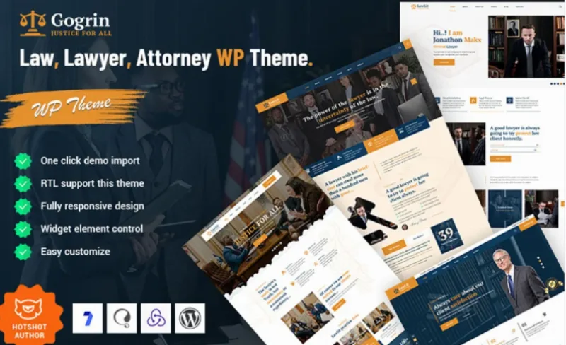 Gogrin – Law, Lawyer, & Attorney WordPress Theme