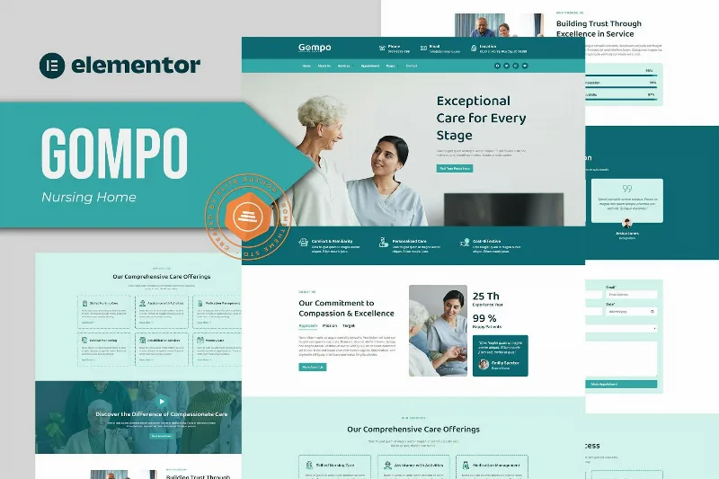 Gompo – Nursing Home Elementor Template