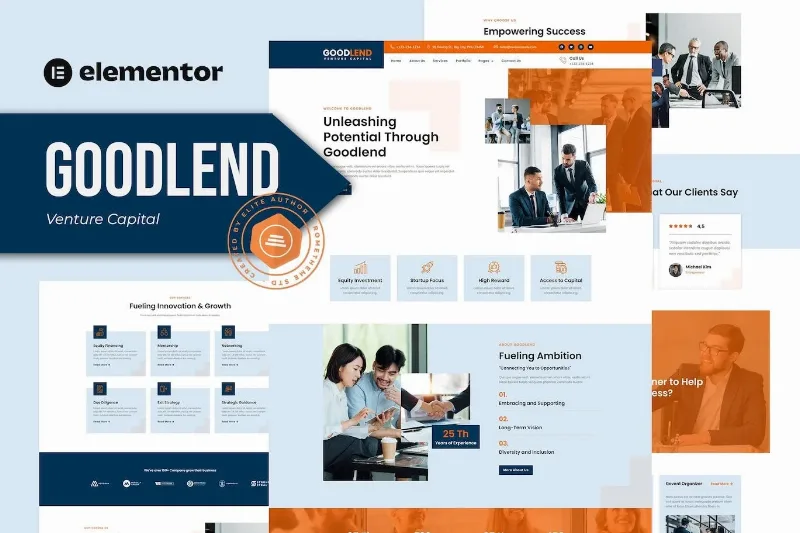 Goodlend – Venture Capital & Investment Elementor Template