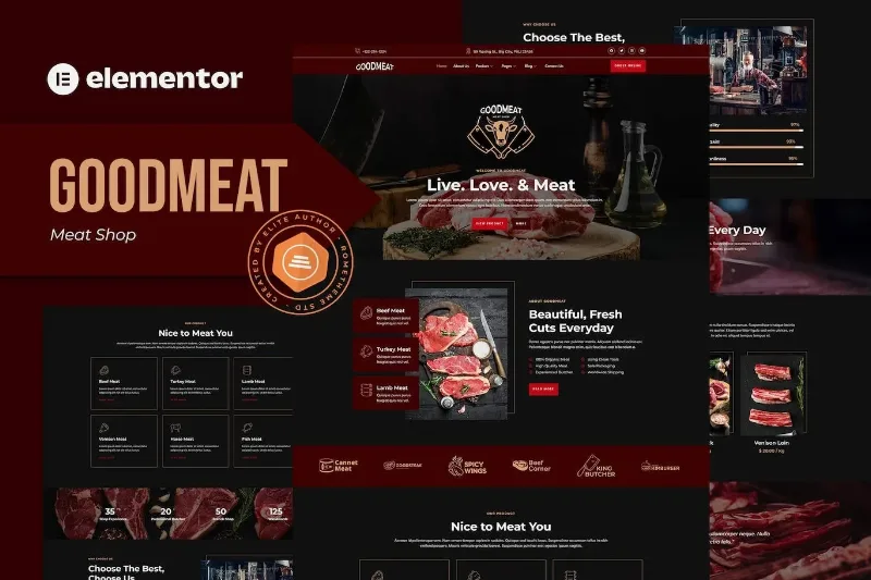 Goodmeat – Meat Shop & Butcher Elementor Template