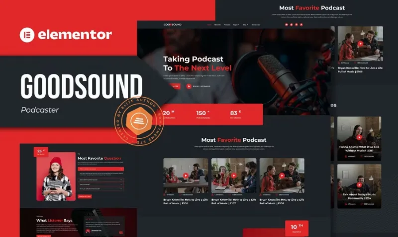 Goodsound – Podcaster Elementor Template